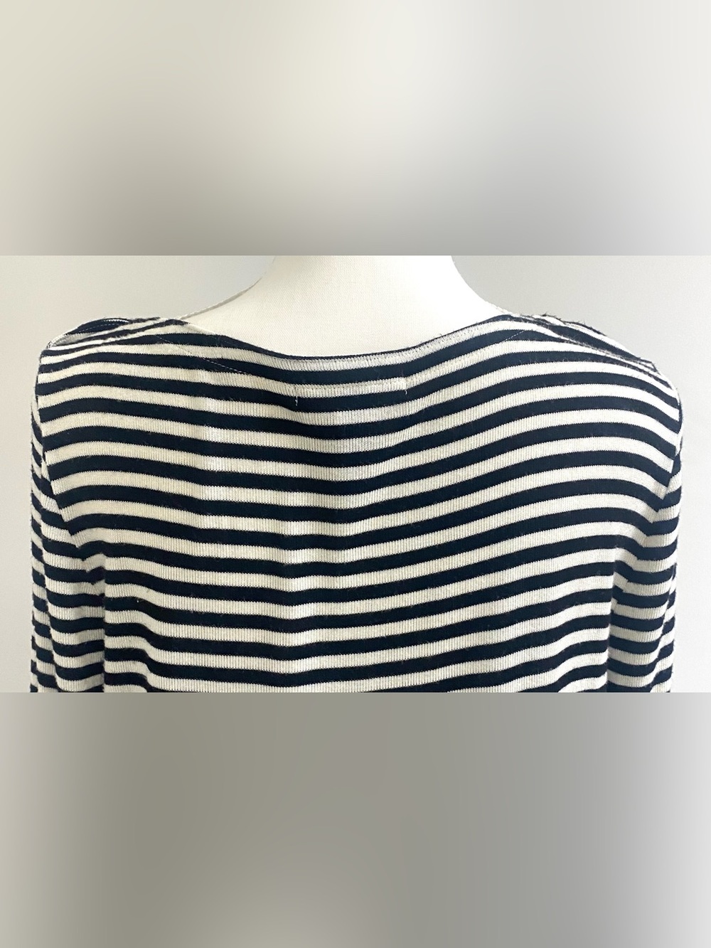 Ralph Lauren Womens XL Black White Striped Lightweight Sweater Preppy Nautical - Picture 5 of 13